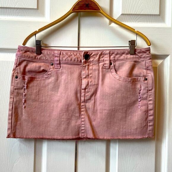 NWOT VINTAGE VICTORIAS SECRET PUNK DENIM MINI SHIRT SIZE 12 - Picture 1 of 4